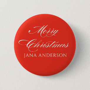 Simple Modern Merry Christmas Custom Button