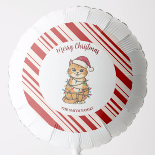Simple modern merry christmas kitten CatMAS patter Balloon