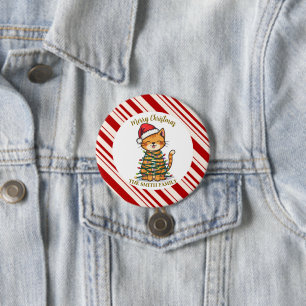 Simple modern merry christmas kitten CatMAS patter Button