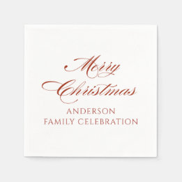 Simple Modern Merry Christmas Napkins