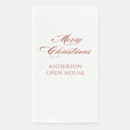Simple Modern Merry Christmas Paper Guest Towels