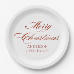 Simple Modern Merry Christmas Paper Plates
