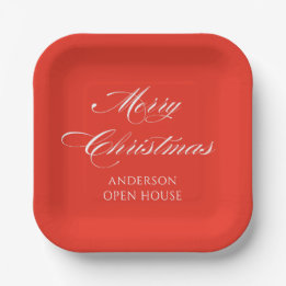 Simple Modern Merry Christmas Paper Plates