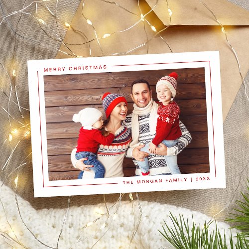 Simple Modern Merry Christmas Photo Card _ Custom