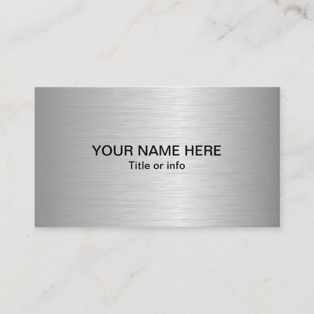 Simple Modern Metallic Look Business Card (Front)