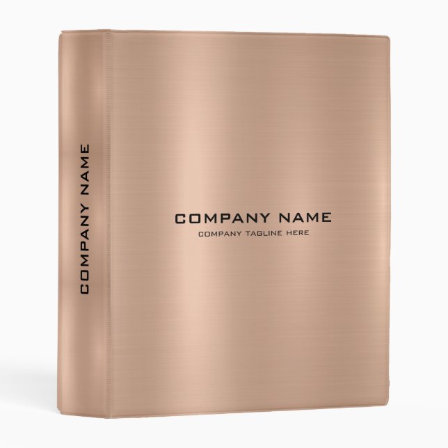 Simple modern metallic rose-gold texture mini binder (Front/Spine)
