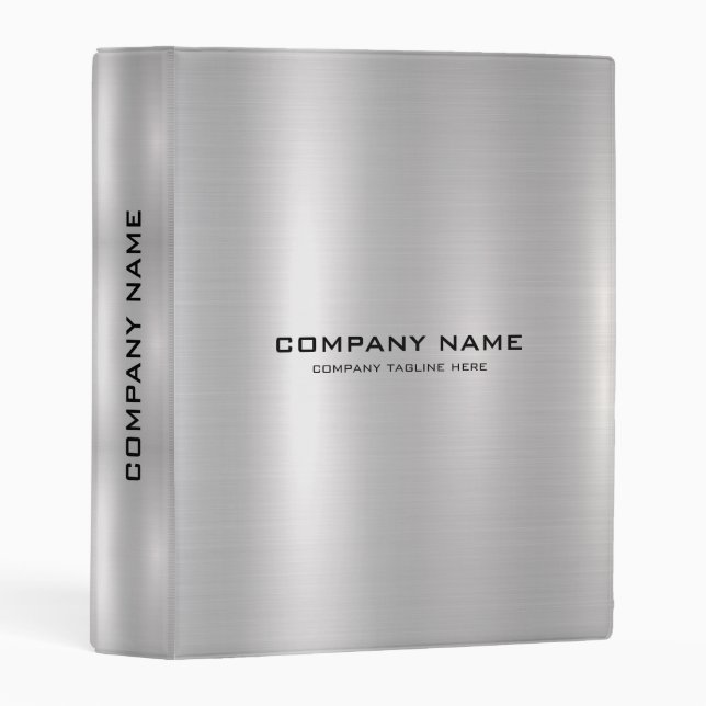 Simple modern metallic silver texture mini binder (Front/Spine)