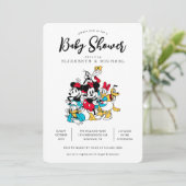 Simple Modern Mickey and Friends Baby Shower Invitation (Standing Front)