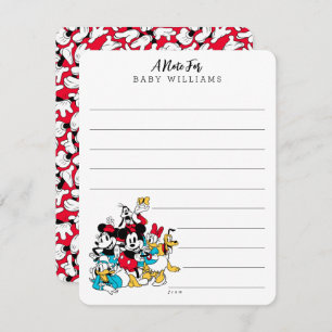 Simple Modern Mickey and Friends Baby Shower Note Card