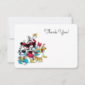Simple Modern Mickey & Friends Birthday Thank You Invitation (Front)