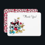 Simple Modern Mickey & Friends Birthday Thank You Invitation<br><div class="desc">Thank all your family and friends for coming to your child's birthay with these simple and modern Mickey and FriendsThank You notes. Personalize by adding your custom thank you message!</div>