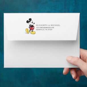 Simple Modern Mickey Mouse Baby Shower Envelope