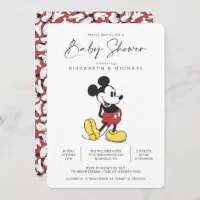 Simple Modern Minnie Mouse Baby Shower Thank You Invitation