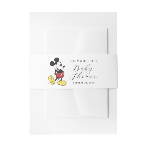 Simple Modern Mickey Mouse Baby Shower Invitation Belly Band
