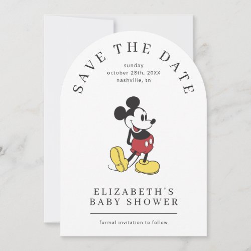 Simple Modern Mickey Mouse Baby Shower Save The Date