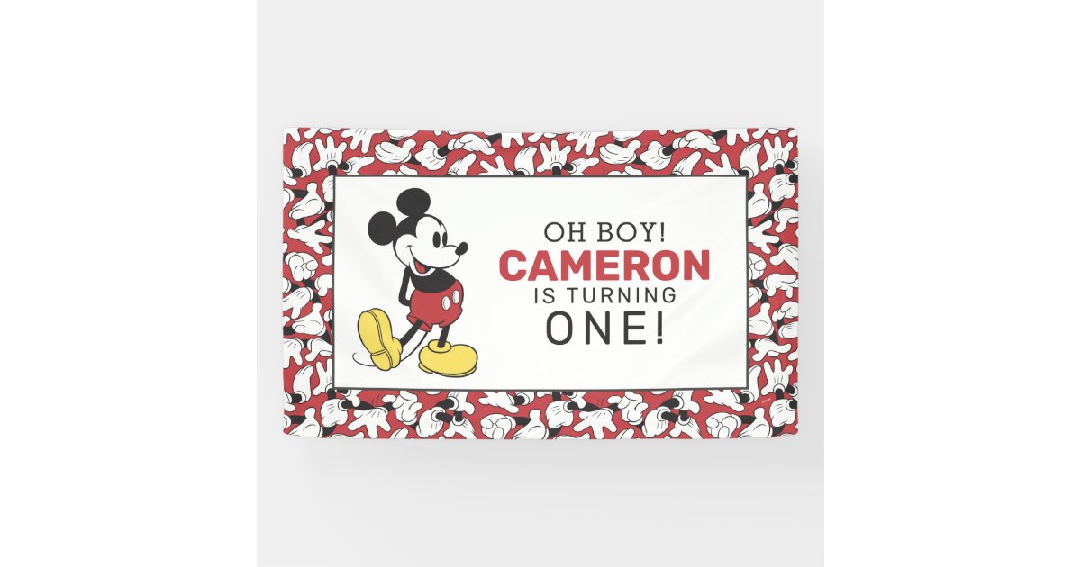 Simple Modern Mickey Mouse Birthday Banner