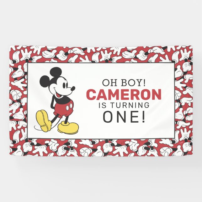 Simple Modern Mickey Mouse Birthday Banner (Horizontal)