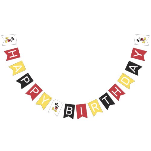 Simple Modern Mickey Mouse Birthday  Bunting Flags