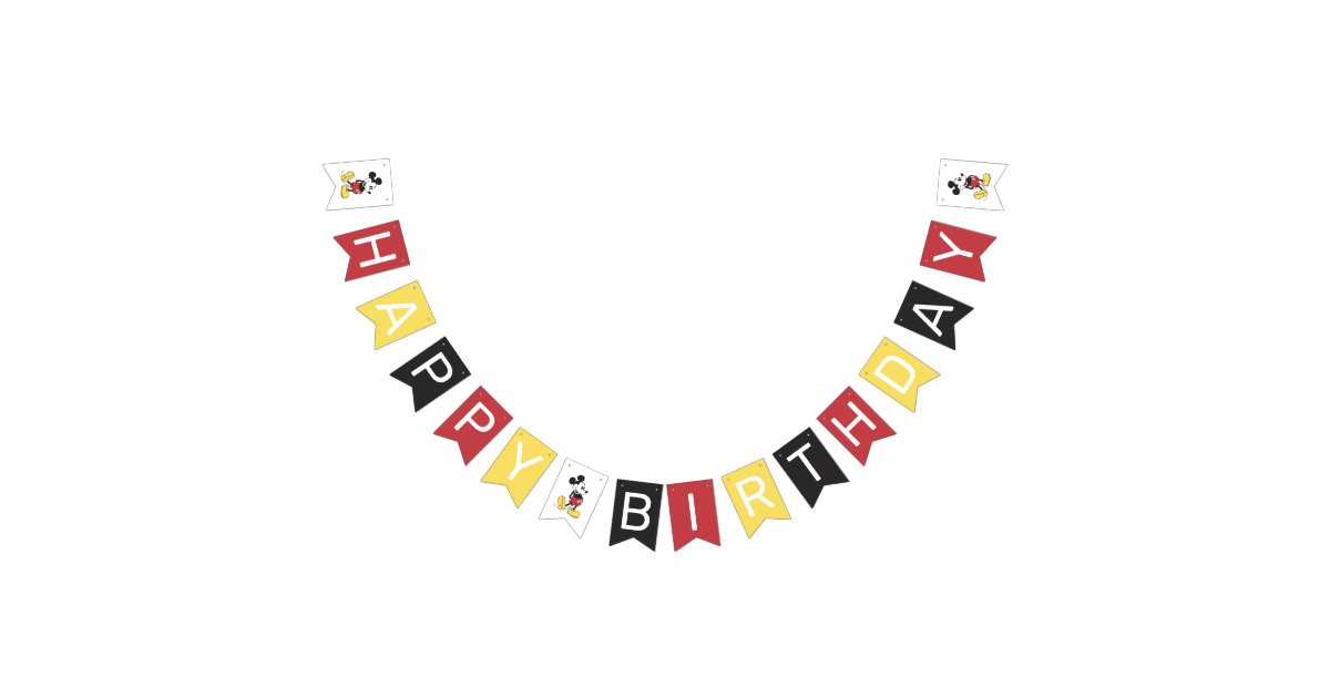 Simple Modern Mickey Mouse Birthday Banner