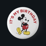 Simple Modern Mickey Mouse Birthday Button<br><div class="desc">Celebrate your child's Birthday with these simple and modern Mickey Mouse Birthday buttons! Personalize by adding your text!</div>