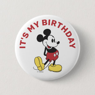 Simple Modern Mickey Mouse Birthday Button