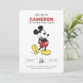 Simple Modern Mickey Mouse Birthday Invitation (Standing Front)