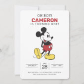Simple Modern Mickey Mouse Birthday Invitation (Front)