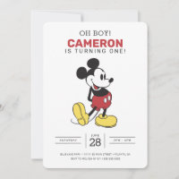 Simple Modern Mickey & Friends Birthday Invitation