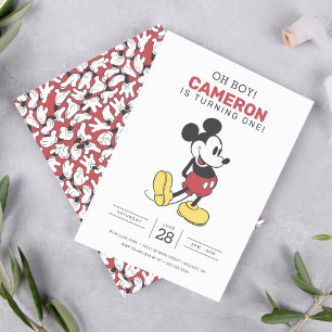Simple Modern Mickey Mouse Birthday Invitation