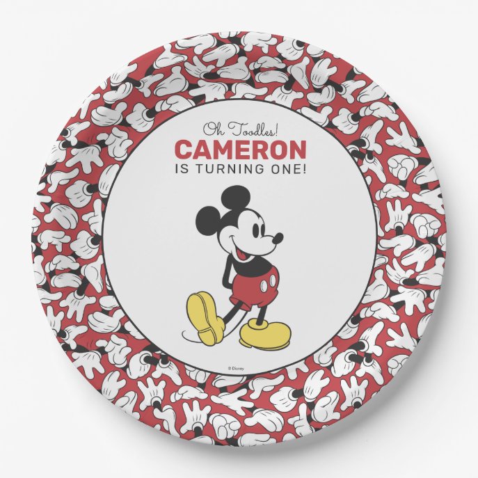 Simple Modern Mickey Mouse Birthday Paper Plates