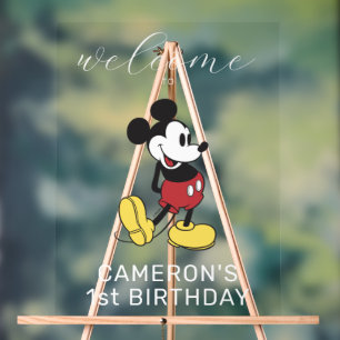 Simple Modern Mickey Mouse Birthday Welcome Acrylic Sign