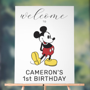 Simple Modern Mickey Mouse Birthday Welcome Acrylic Sign