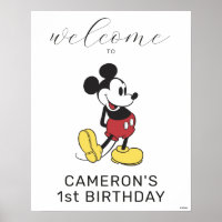 Simple Modern Mickey Mouse Birthday Welcome