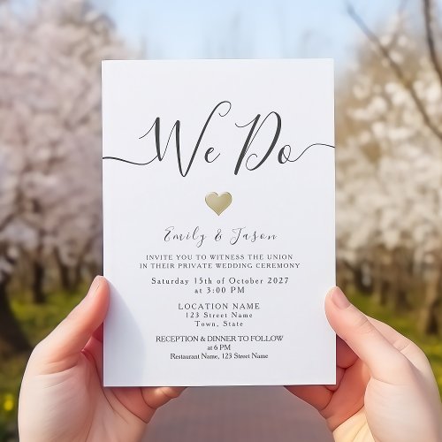 Simple Modern Micro Wedding Invitation
