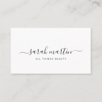 Simple Black White Cursive Keychain Display Card