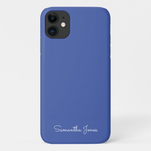 Simple Modern Minimal Bright Blue iPhone 11 Case