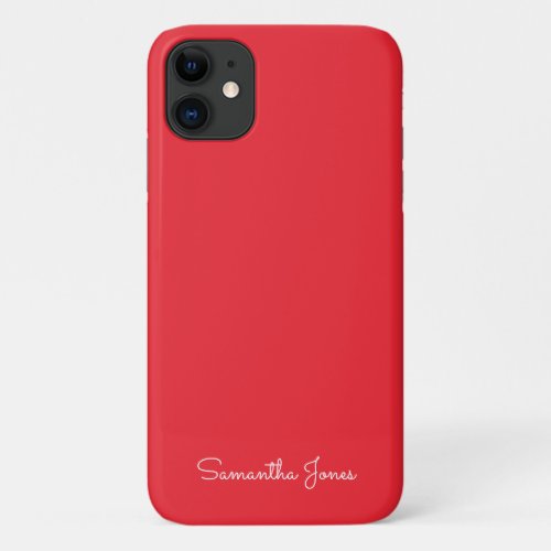 Simple Modern Minimal Bright red iPhone 11 Case