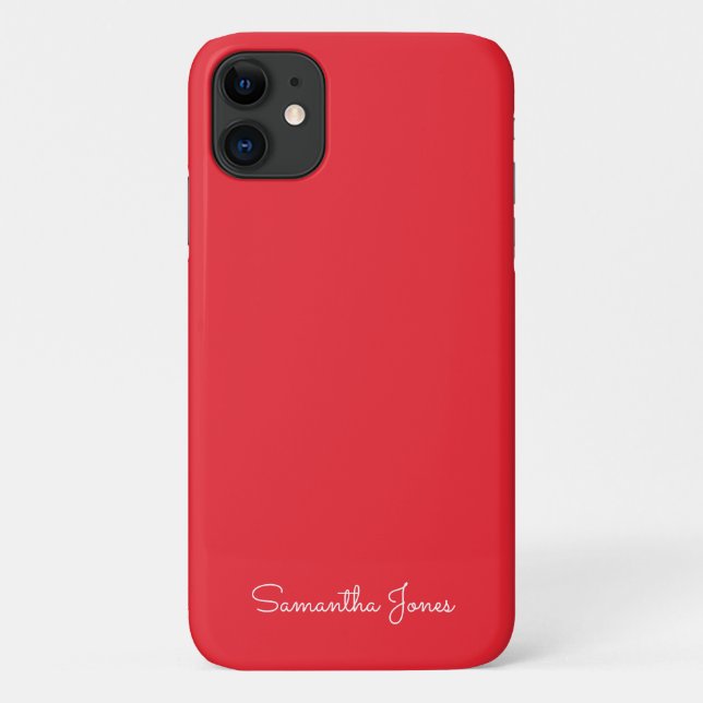 Simple Modern Minimal Bright red Case-Mate iPhone Case (Back)