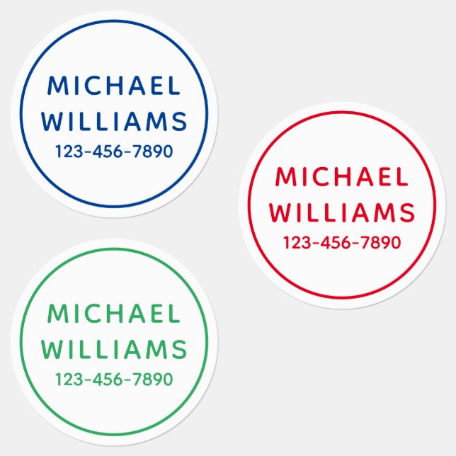 Simple Modern Minimal Custom Personalized Name Labels (Group)