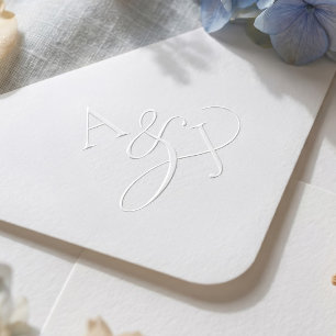Simple Modern Minimal Elegant Two Letter Monogram Embosser