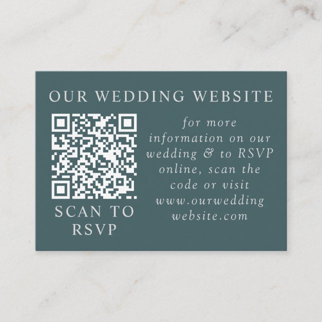 Simple Modern Minimal Eucalyptus Web QR Code Enclosure Card (Front)