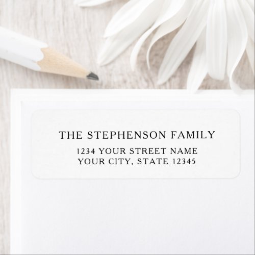 Simple Modern Minimal Family Return Address Label