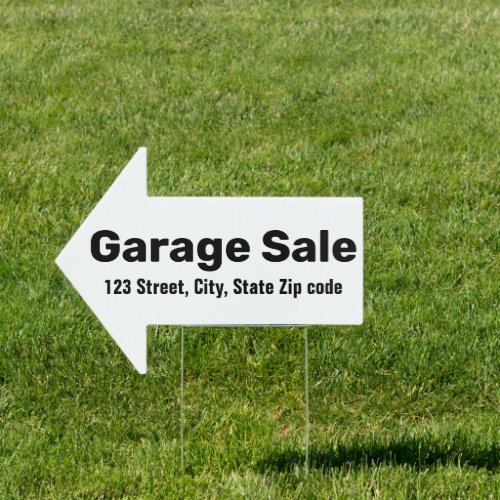 Simple Modern Minimal Garage Sale Custom Address Sign