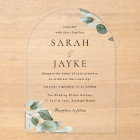 Simple Modern Minimal Green Leaf Wedding