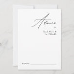 Simple Modern Minimal Handwriting Script Wedding Advice Card<br><div class="desc">Looking for a simple and elegant way to gather advice and wishes from your wedding guests? Look no further than our Simple Modern Minimal Handwriting Script Wedding Advice Card! Featuring a minimalist black and white design with a romantic and whimsical handwritten script, this card is perfect for any season or...</div>