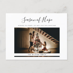 Simple Modern Minimal Holiday Christmas Post Card