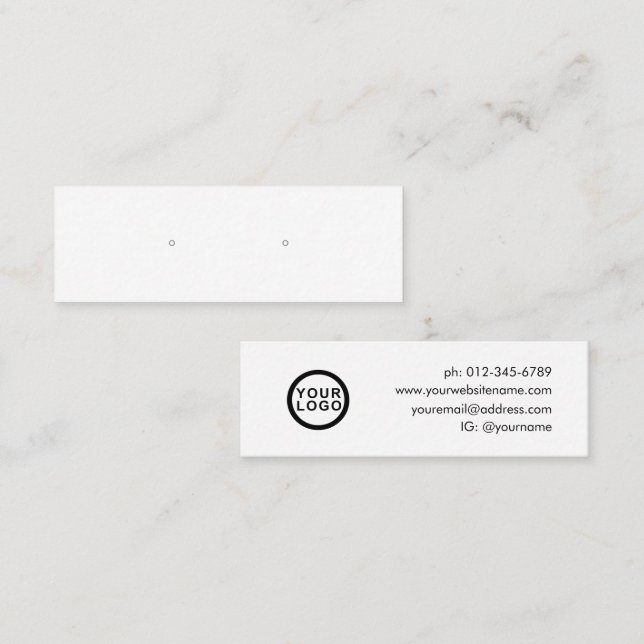 Simple Modern Minimal Jewelry Earring Display Mini Business Card (Front/Back)