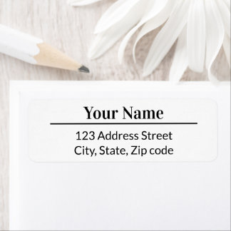 Simple Modern Minimal Name Mailing Return Address Label