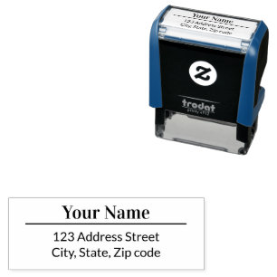 Simple Modern Minimal Name Mailing Return Address Self-inking Stamp