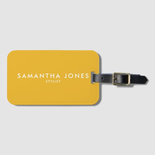 Simple Modern Minimal Ochre  Luggage Tag